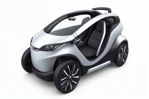 une voiture conceptuelle générique sans marque voiture électrique moderne sur un fond blanc concept de t écologique
