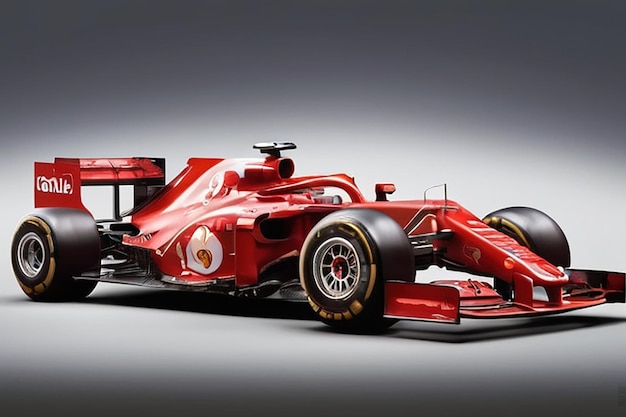 Photo voiture de course de formule 1 rouge détaillée