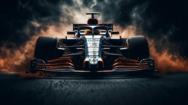 Une voiture de course avec les mots f1 à l'arrière