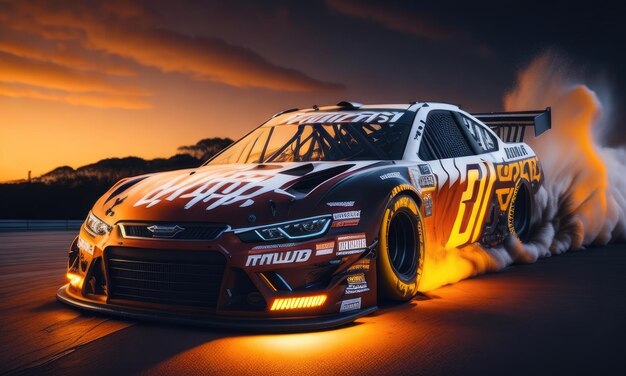 Photo une voiture de course nascar