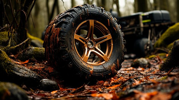 voiture dans les bois