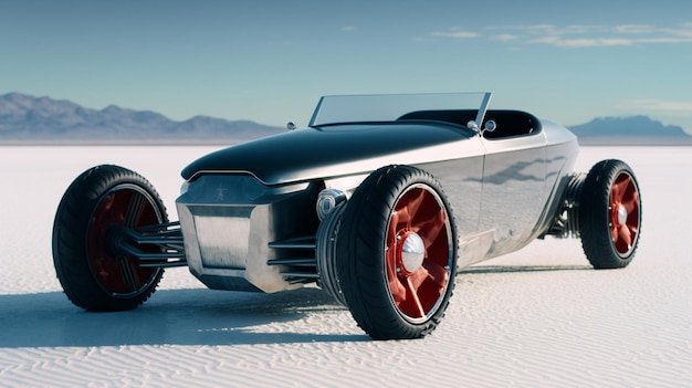 la voiture dans le désert blanc