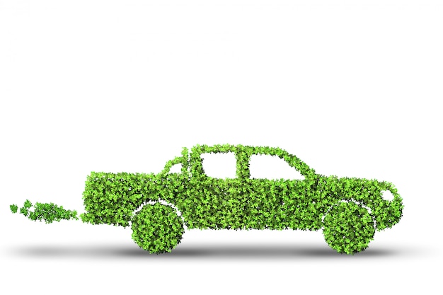 Voiture électrique dans un environnement vert