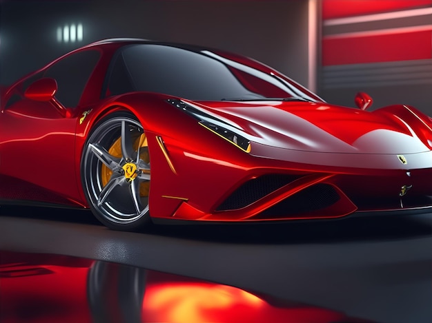 une voiture ferrari en arrière-plan