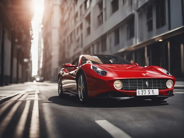 Voiture Ferrari isolée sur fond blanc