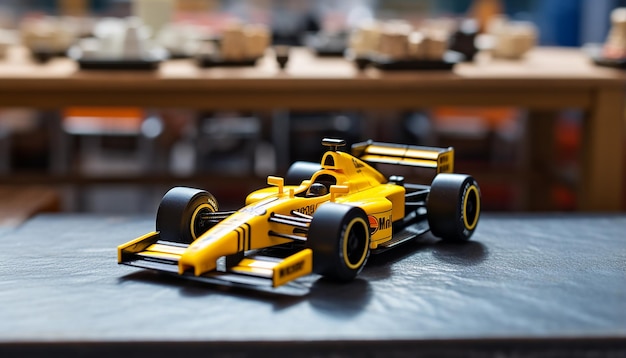 Une Voiture De Formule 1 Miniature Sur Table