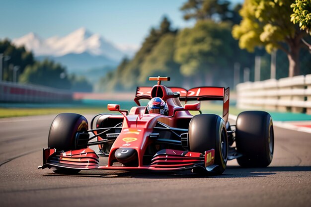 Photo voiture de formule de conduite de coureur f1 pour fond d'écran de compétition de course professionnelle de voiture de carburant