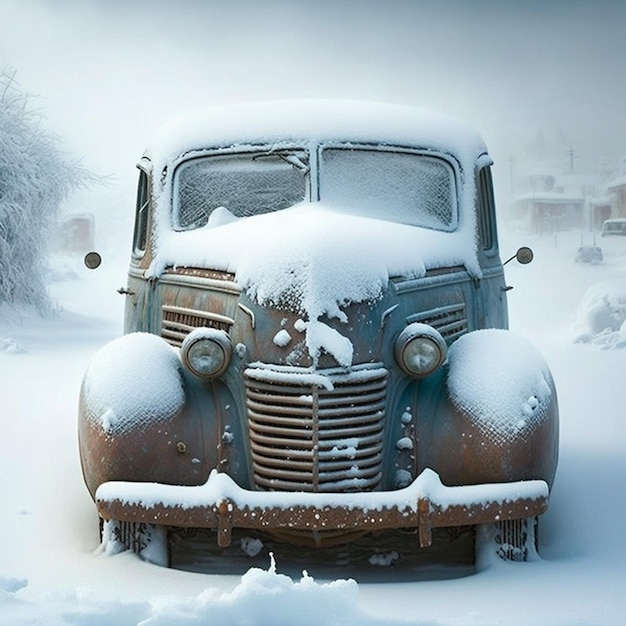 voiture froide sur la neige fond d'écran images d'illustration