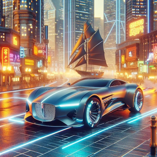 Une voiture futuriste.