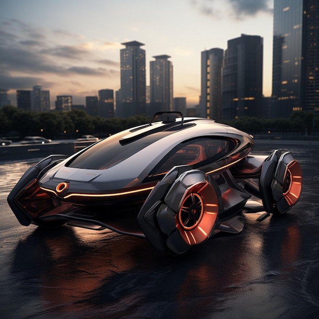 Une voiture futuriste.