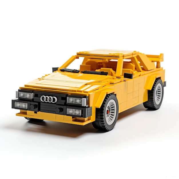 Photo une voiture jaune faite de lego