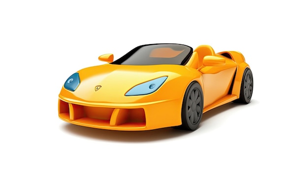 Photo une voiture jaune avec un logo bleu sur le devant.