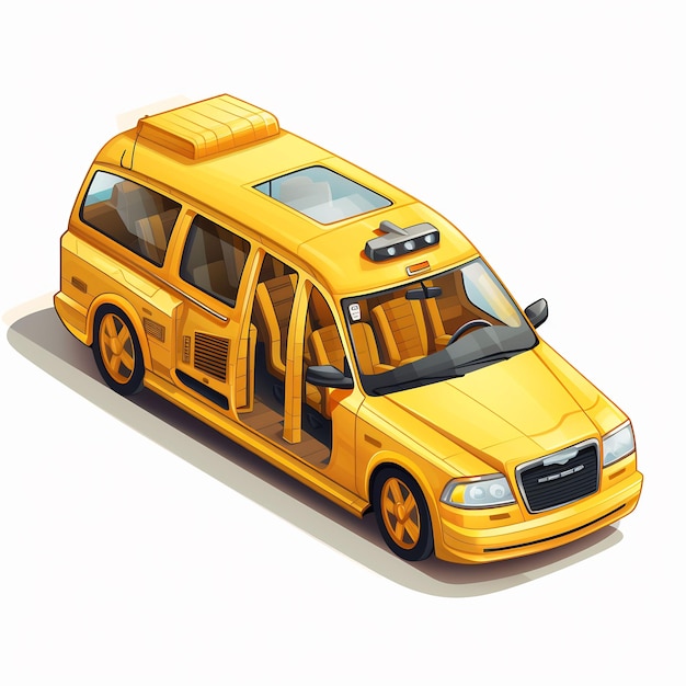une voiture jaune avec le mot "taxi" sur le devant
