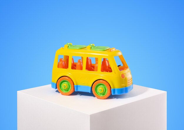 Une voiture de jouet lumineuse avec des roues colorées Un jouet amusant pour les garçons
