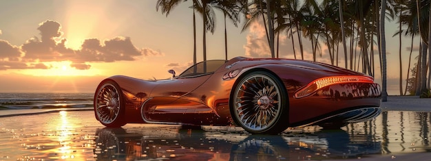 Photo voiture de luxe futuriste envisageant le modèle de conception de demain voiture formes élégantes et obtuses redéfinissent le luxe dans l'industrie automobile établissant de nouvelles normes pour la classe d'élite