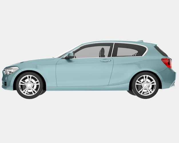 Une voiture moderne isolée sur l'arrière-plan illustration de rendu 3D