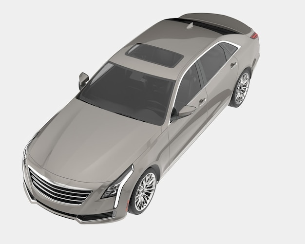 Voiture moderne isolée sur fond illustration de rendu 3d