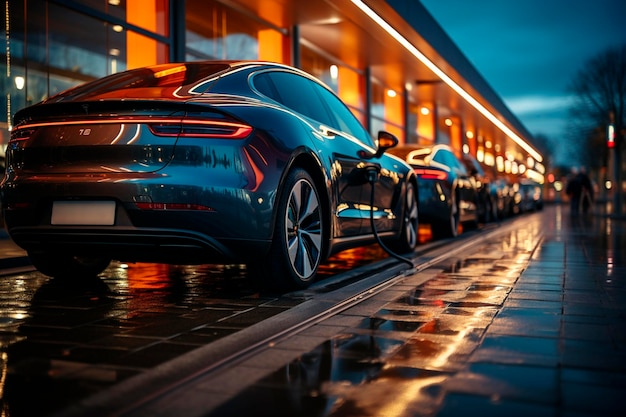 Voiture avec une nouvelle voiture dans la rue