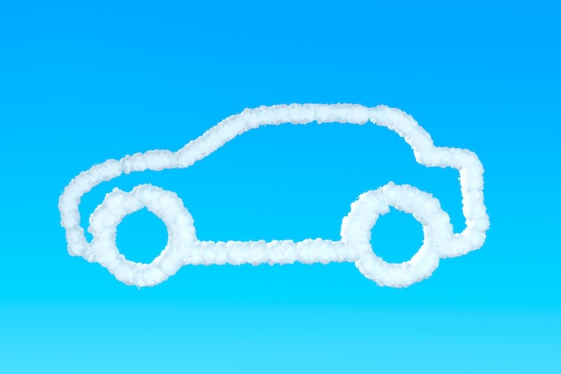 Photo voiture des nuages dans le ciel bleu