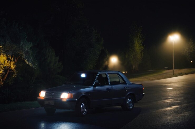 Photo la voiture la nuit.
