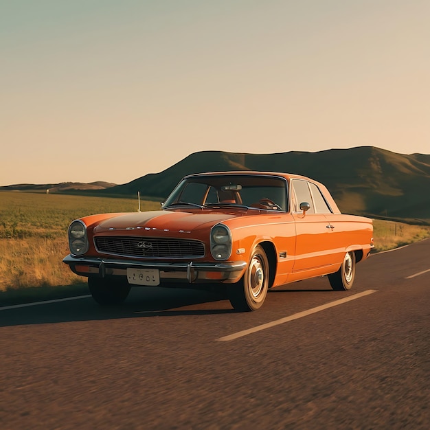 Photo une voiture orange avec la plaque d'immatriculation r s