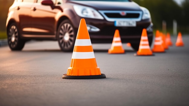 Une voiture avec un panneau qui dit "conduis" dessus