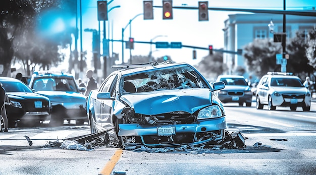 Une voiture percutée par une voiture