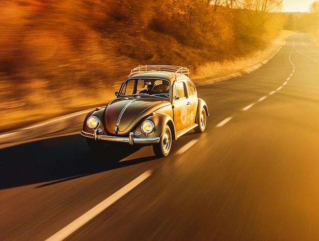 Voiture rapide avec flou de mouvement