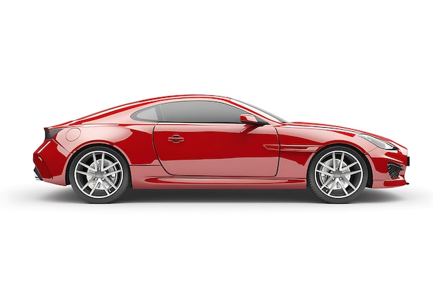 Voiture rouge isolée sur fond blanc