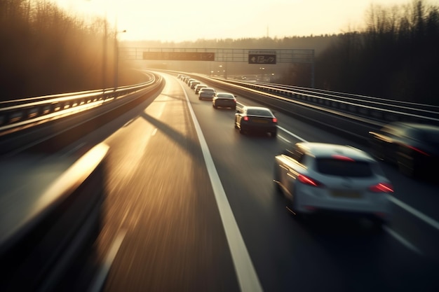 Une voiture roulant sur une autoroute