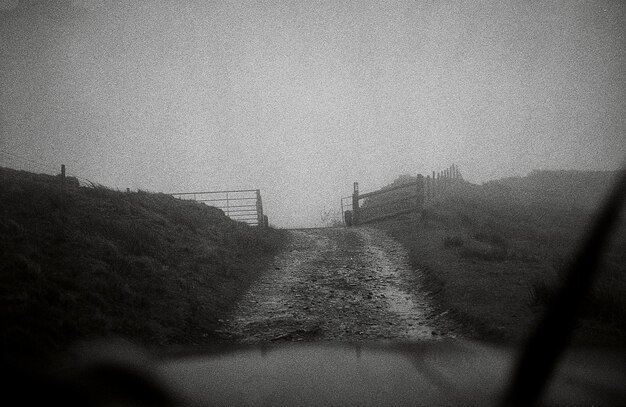 Voiture roulant à travers la route de campagne