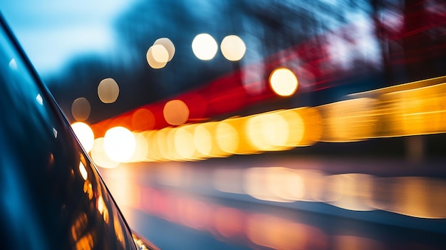 voiture sur la route avec mouvement flou bokeh arrière-plan abstrait