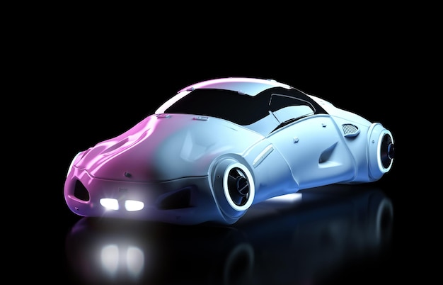 Voiture sans conducteur ou voiture autonome avec voiture de rendu 3d