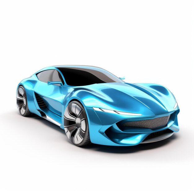 Photo une voiture de sport bleue futuriste au design vibrant et innovant