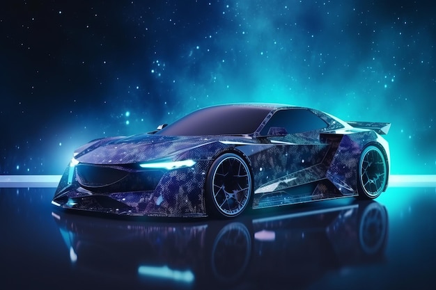 Voiture de sport futuriste Véhicule de course Generate Ai