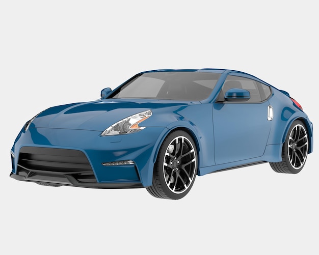 Une voiture de sport isolée sur l'arrière-plan illustration de rendu 3D
