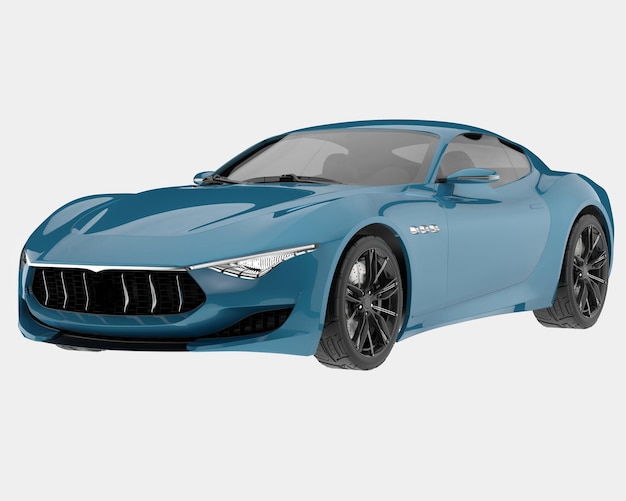 Une voiture de sport isolée sur l'arrière-plan illustration de rendu 3D
