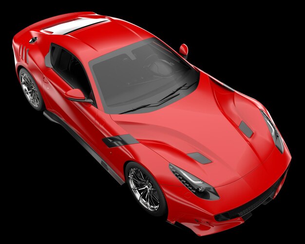 Une voiture de sport isolée sur l'arrière-plan illustration de rendu 3D