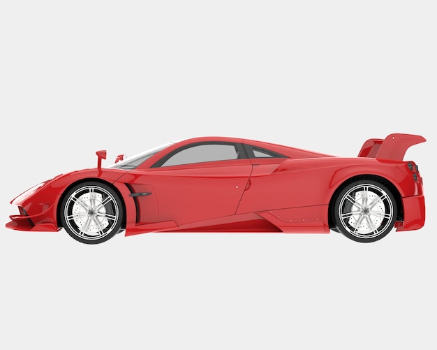 Voiture de sport isolée sur fond illustration de rendu 3d