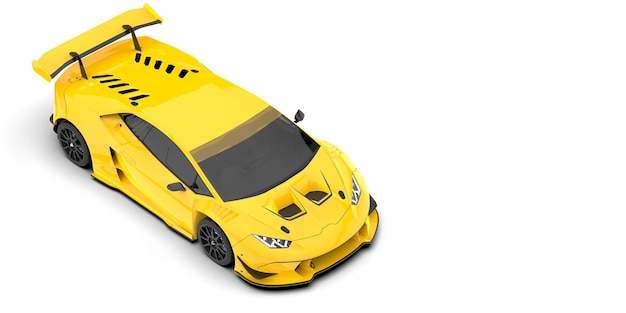 Voiture de sport isolée sur fond illustration de rendu 3d