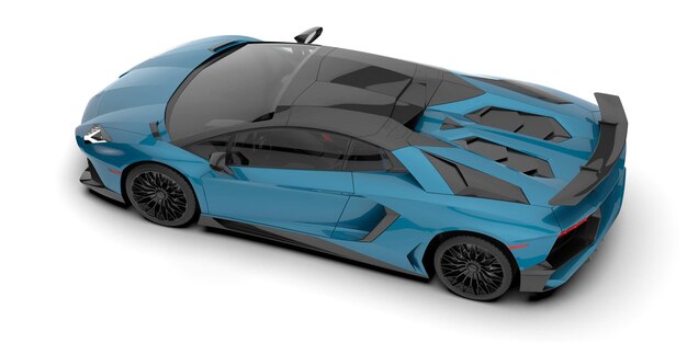 Voiture de sport isolée sur fond illustration de rendu 3d