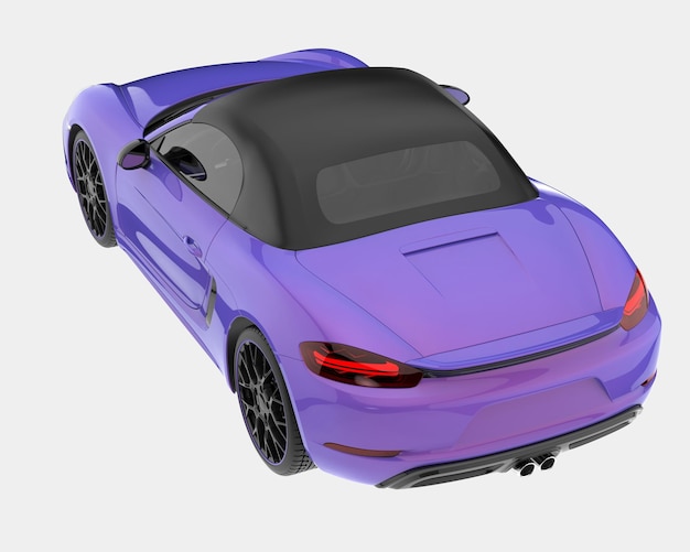 Voiture de sport isolée sur fond illustration de rendu 3d