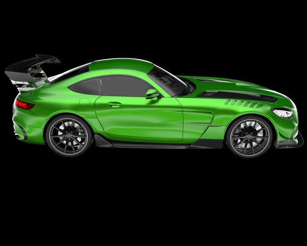 Voiture de sport isolée sur fond illustration de rendu 3d