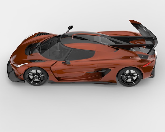 Voiture de sport isolée sur fond illustration de rendu 3d