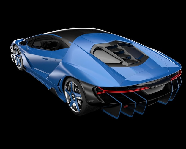 Voiture de sport isolée sur fond illustration de rendu 3d