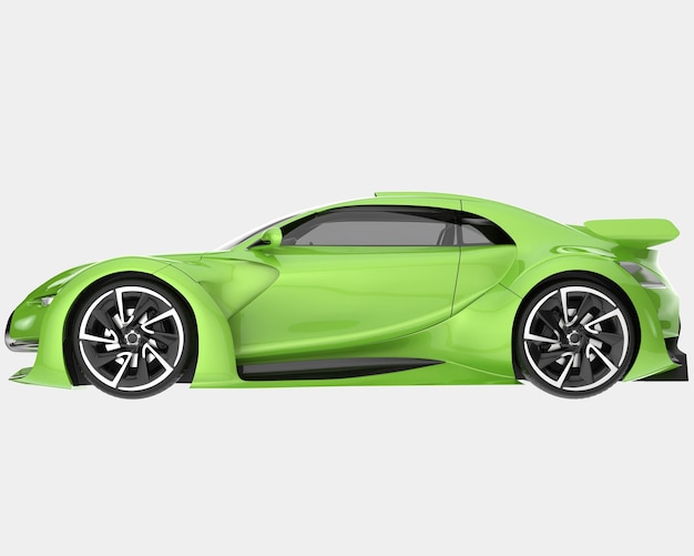 Voiture de sport isolée sur fond illustration de rendu 3d