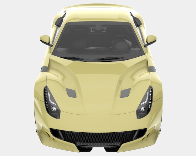 Voiture de sport isolée sur fond illustration de rendu 3d