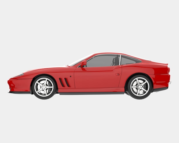 Voiture De Sport Isolée Sur Fond Illustration De Rendu 3d