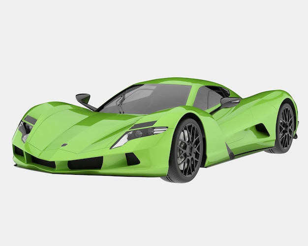 Voiture de sport isolée sur fond illustration de rendu 3d