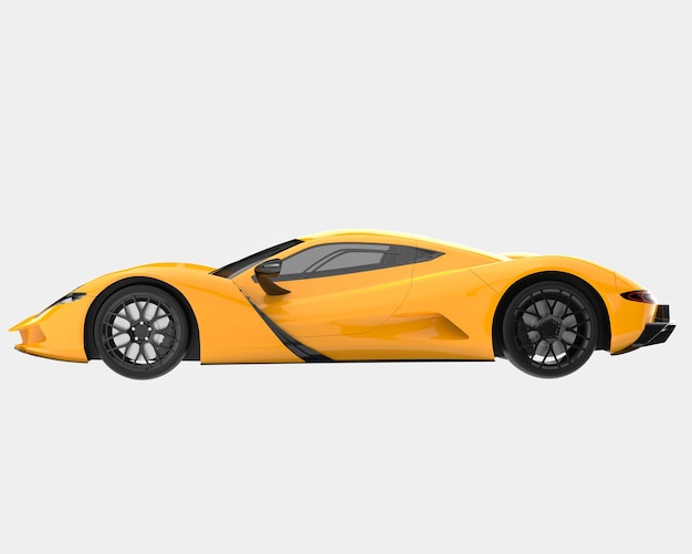 Voiture de sport isolée sur fond illustration de rendu 3d